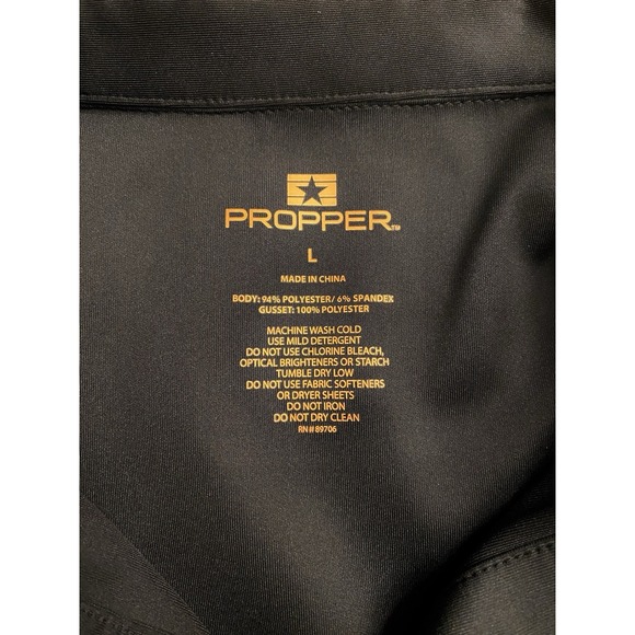 Propper ICE Performance Polo Mens Large Uniform Shirt Black Short Sleeve - Picture 4 of 5